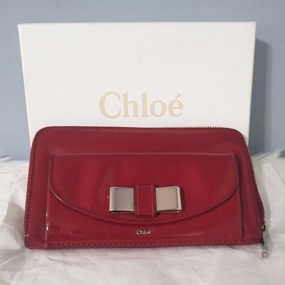 Chloe patent leather bow wallet full incl EUC - Picture 1 of 8